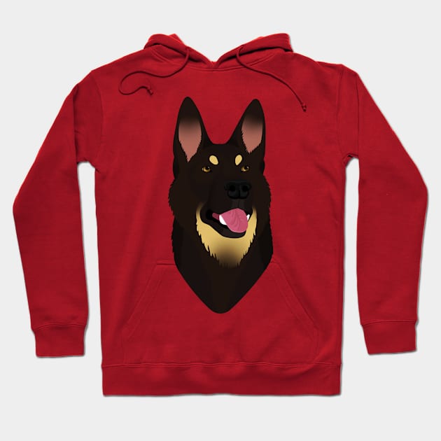 SimpliciTee - Black Bicolor German Shepherd Hoodie by Larthan